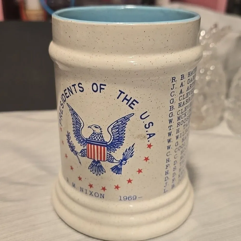 Vintage Presidents Of The USA Coffee, Tea Mug Washington To Nixon 1969,Stoneware